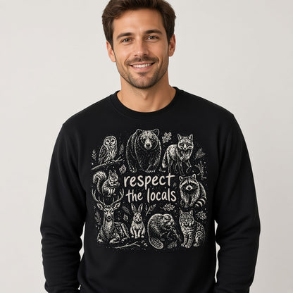 Respect the Locals Woodland Animals Sweatshirt