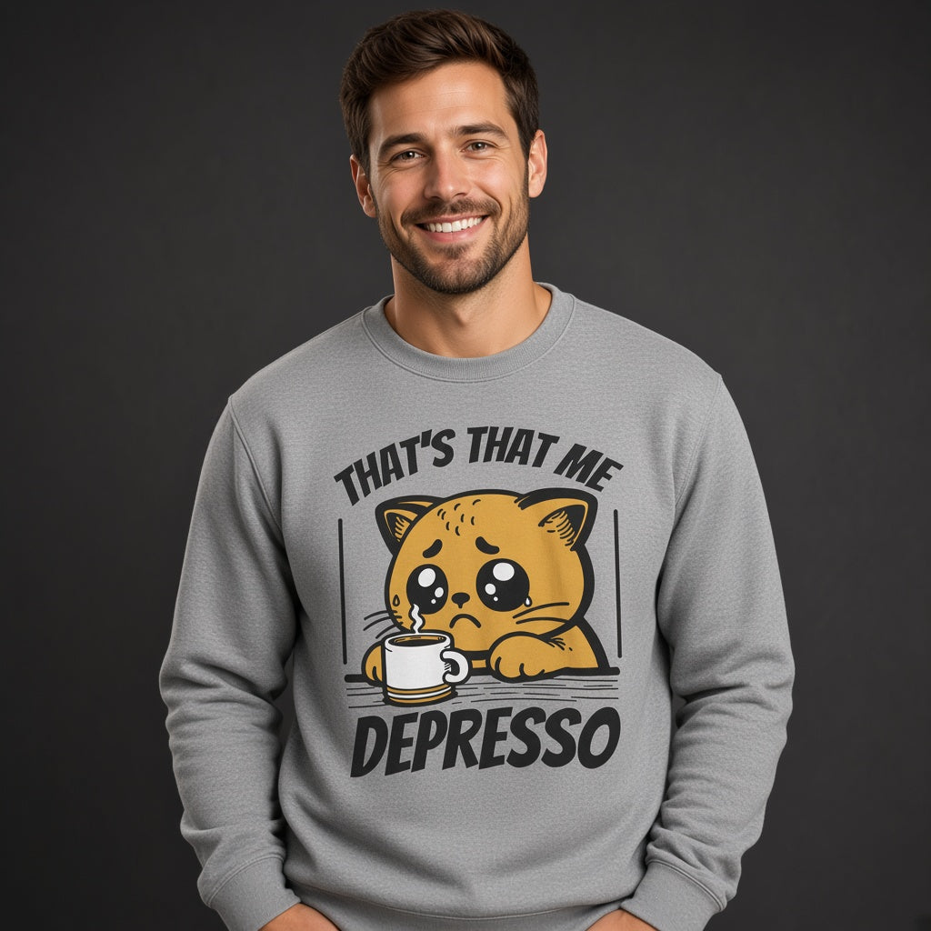 Sad cat coffee Sweatshirt, Funny Unisex sweatshirt