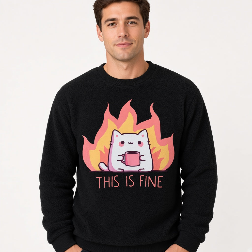 Cat, This Is Fine Sweatshirt, Funny Unisex sweatshirt