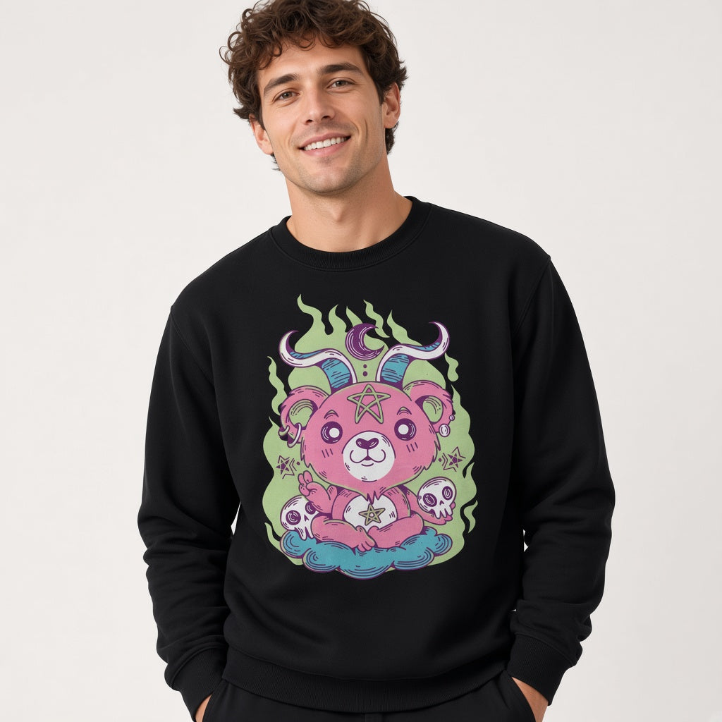 Bear satan sweatshirt, funny sweatshirt, graphic shirts, unisex tshirt, printed sweatshirt