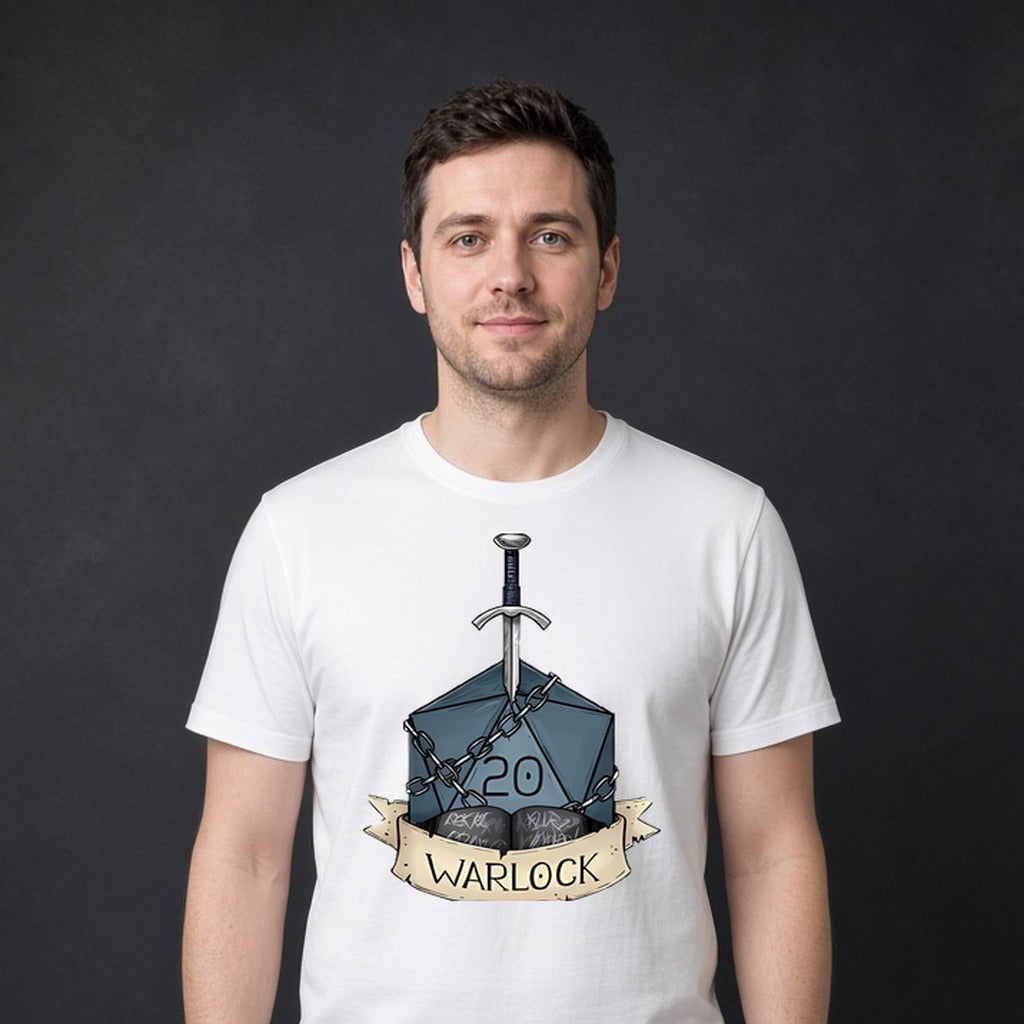 Warlock Class Dice T-Shirt for D&D Players