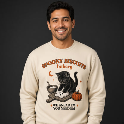 Kitty Biscuits Spooky Biscuits Halloween Bakery Cat Sweatshirt