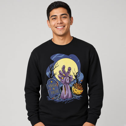 Trick or treat sweatshirt, funny sweatshirt, graphic shirts, unisex tshirt, printed sweatshirt