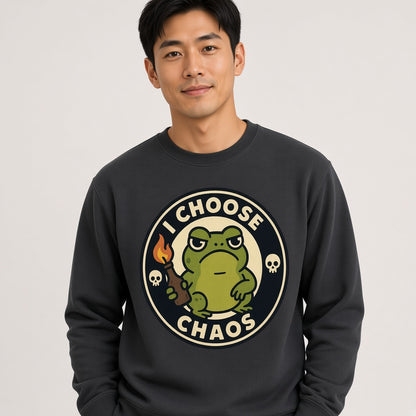 I Choose Chaos Funny Frog Sweatshirt