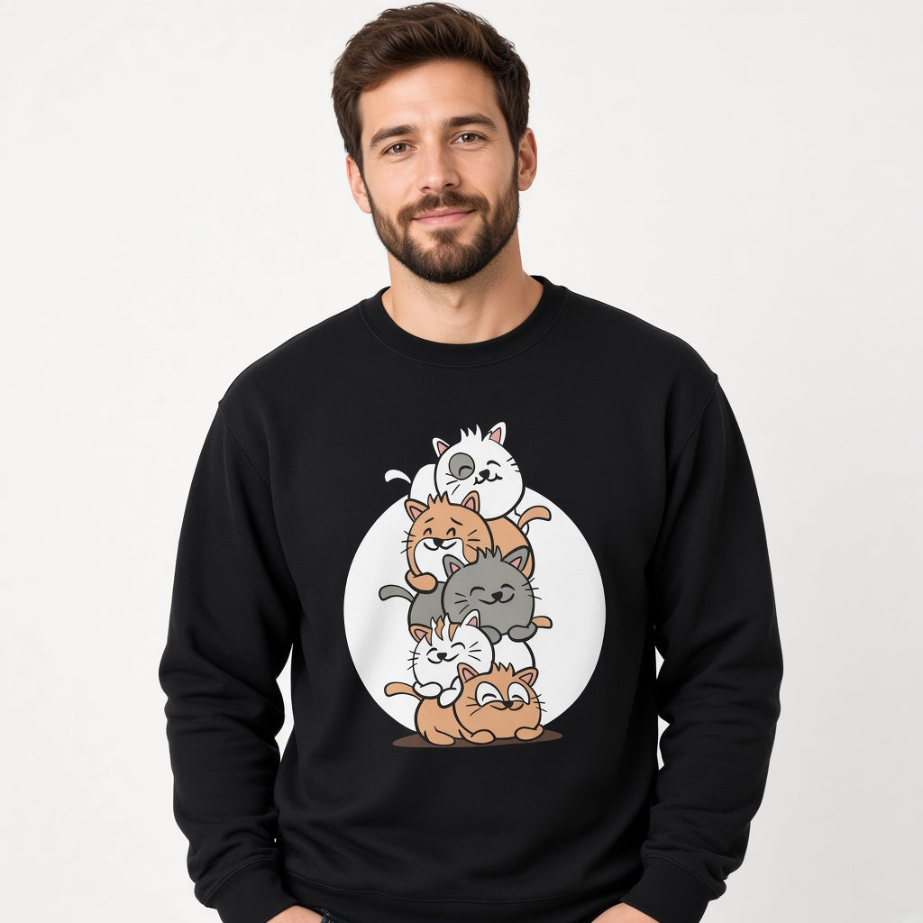 Pile of cats sweatshirt, funny sweatshirt, graphic shirts, unisex tshirt, printed sweatshirt