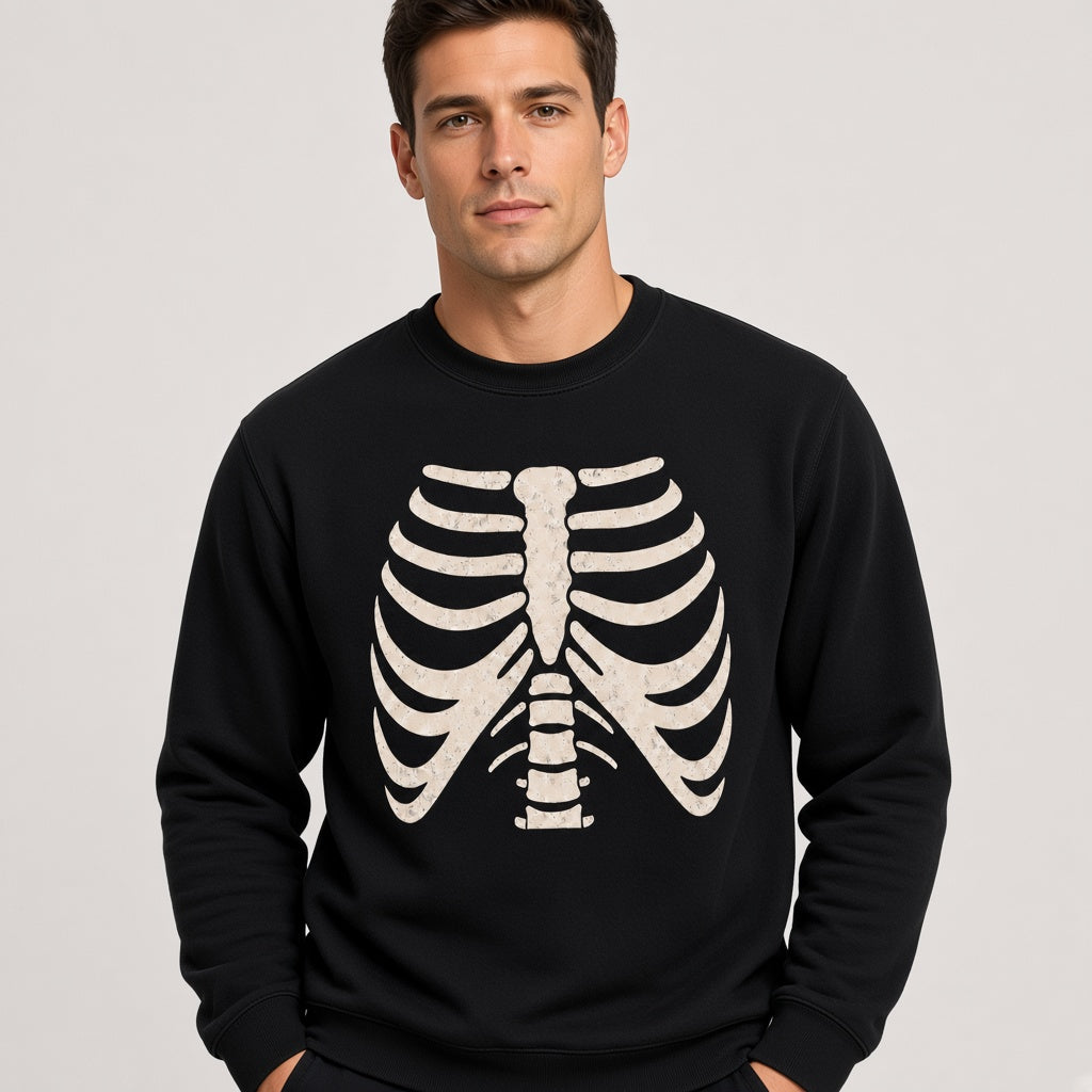 Skeleton Ribcage Scary Halloween Horror Bones Sweatshirt