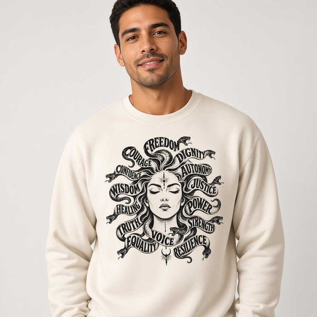 Mythical Medusa Graphic Sweatshirt Gift for Feminists