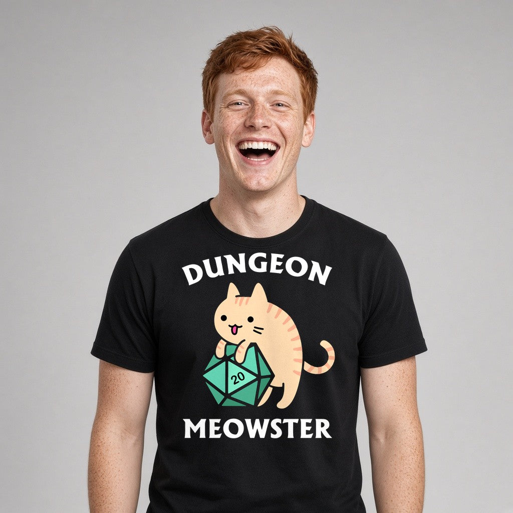 Dungeon Meowster Cat T-Shirt for D&D Players
