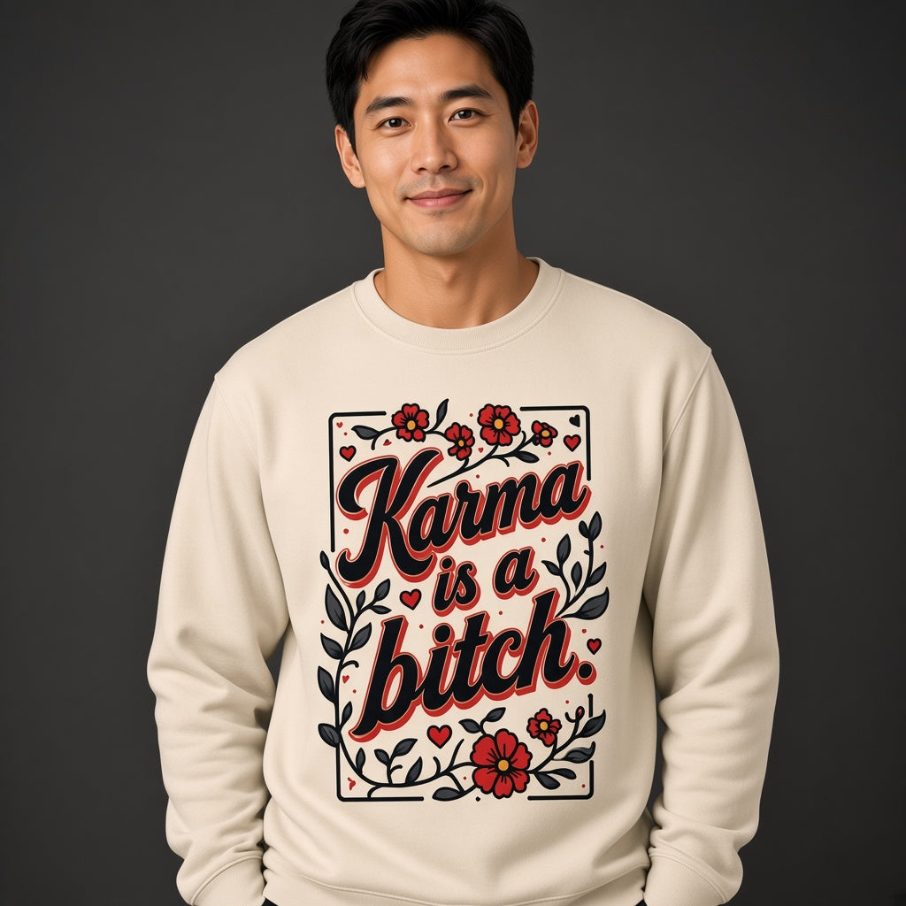 Karma Is a Bitch Funny Floral Sweatshirt