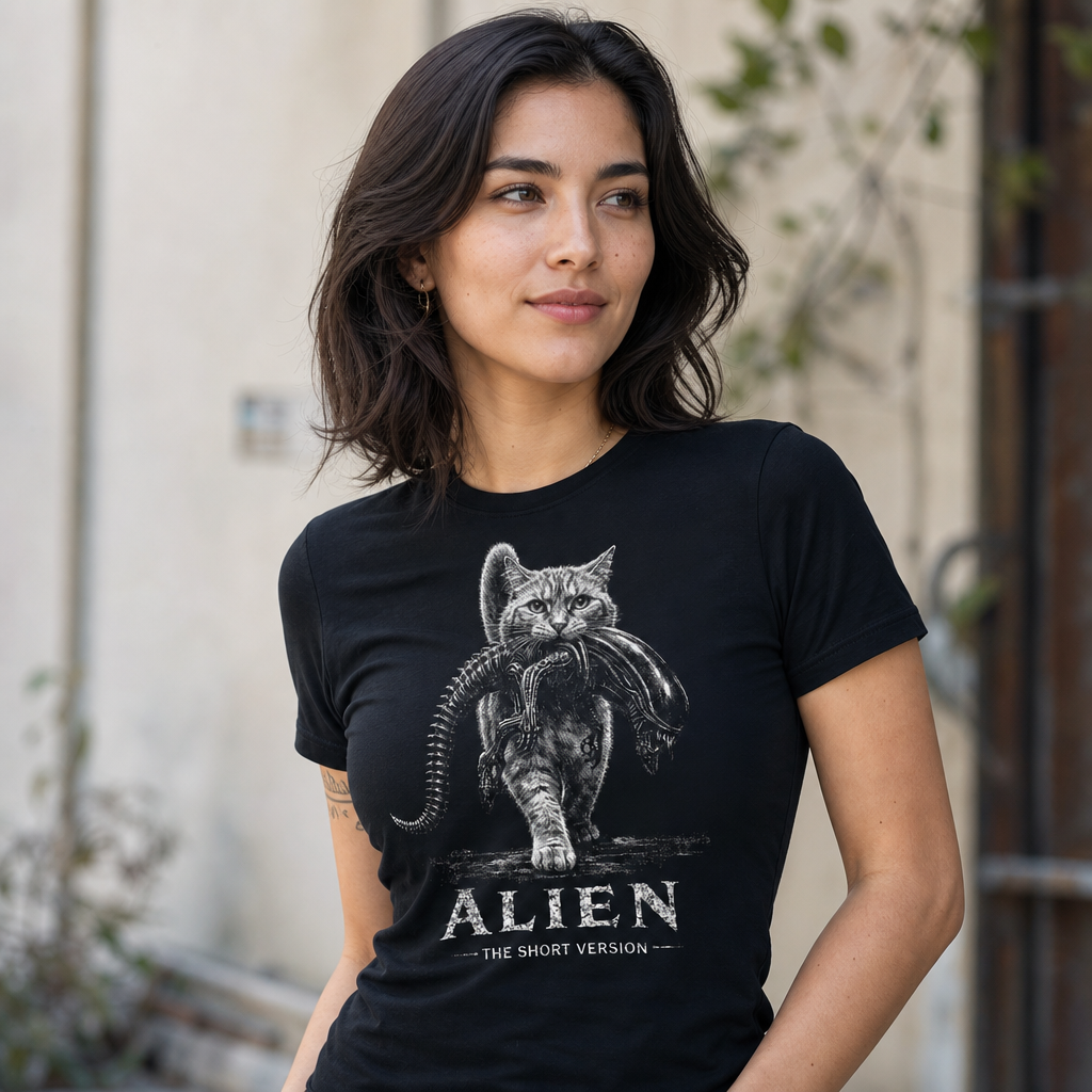 T-Shirt with a Cat from the Movie Alien: The Short Version