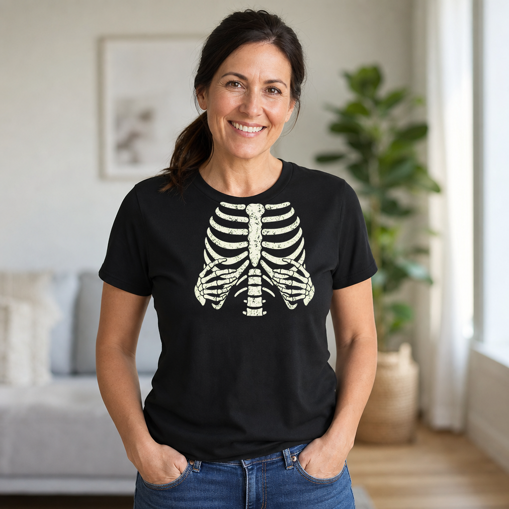 Skeleton Ribcage Scary Halloween Horror Bones T-Shirt
