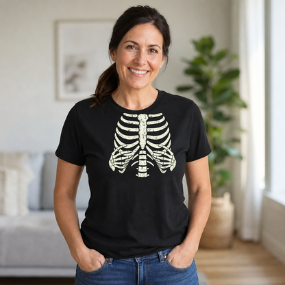 Skeleton Ribcage Scary Halloween Horror Bones T-Shirt