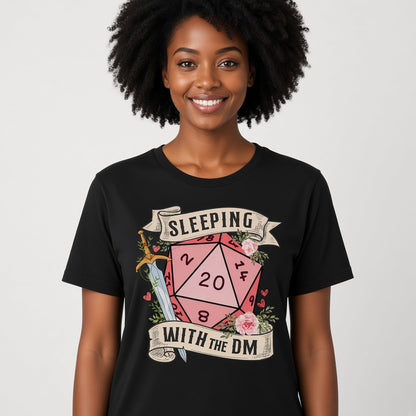 Sleeping With the DM Funny D&D D20 T-Shirt