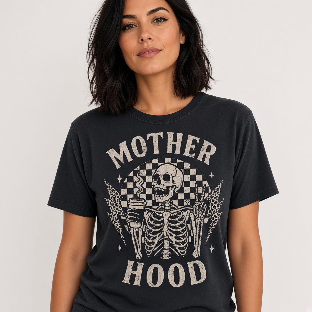 Mother Hood Funny Skeleton T-Shirt for Moms