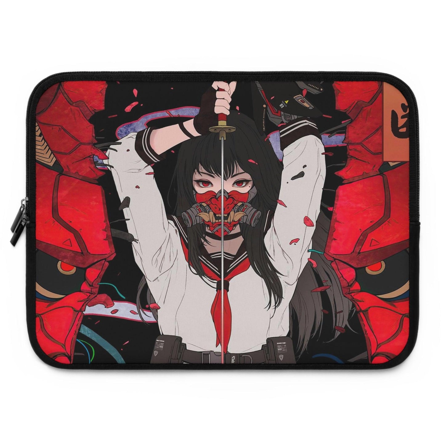 Anime Laptop sleeve with print anime girl cyber samurai - Bolt Print