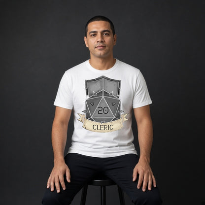 Cleric Shield and D20 T-Shirt for D&D Players