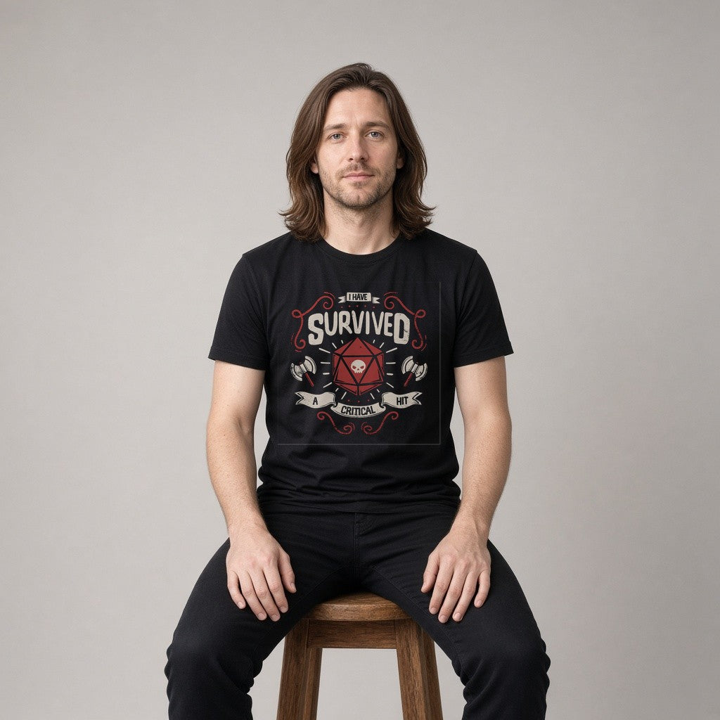 I Survived a Critical Hit T-Shirt for D&D