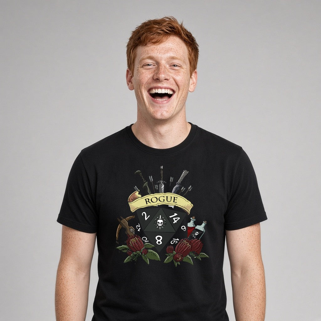 Rogue Dice Crest T-Shirt for D&D Players