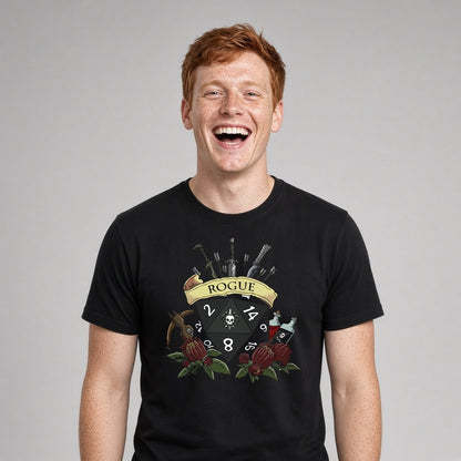 Rogue Dice Crest T-Shirt for D&D Players