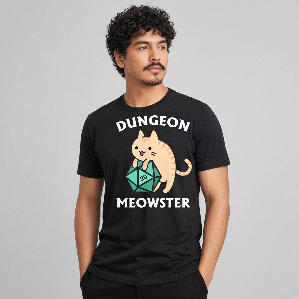 Dungeon Meowster Cat T-Shirt for D&D Players
