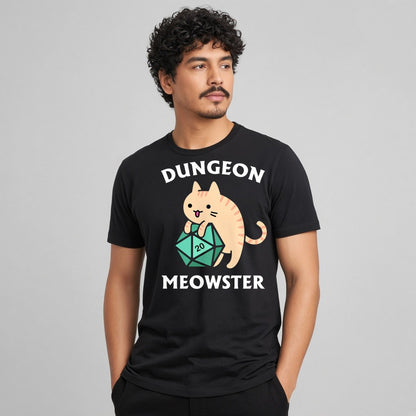 Dungeon Meowster Cat T-Shirt for D&D Players