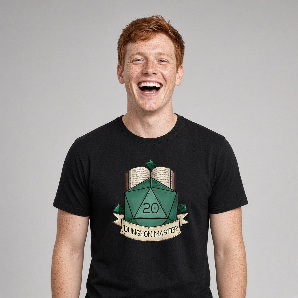 Dungeon Master Book and D20 T-Shirt