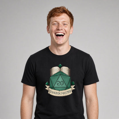 Dungeon Master Book and D20 T-Shirt