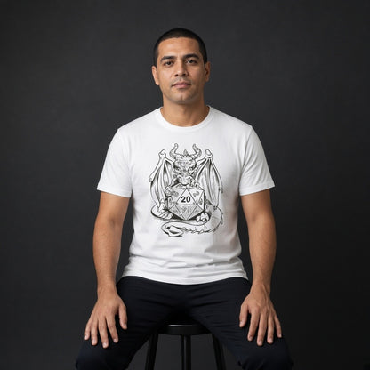 Dragon with a D20 T-Shirt for D&D Players