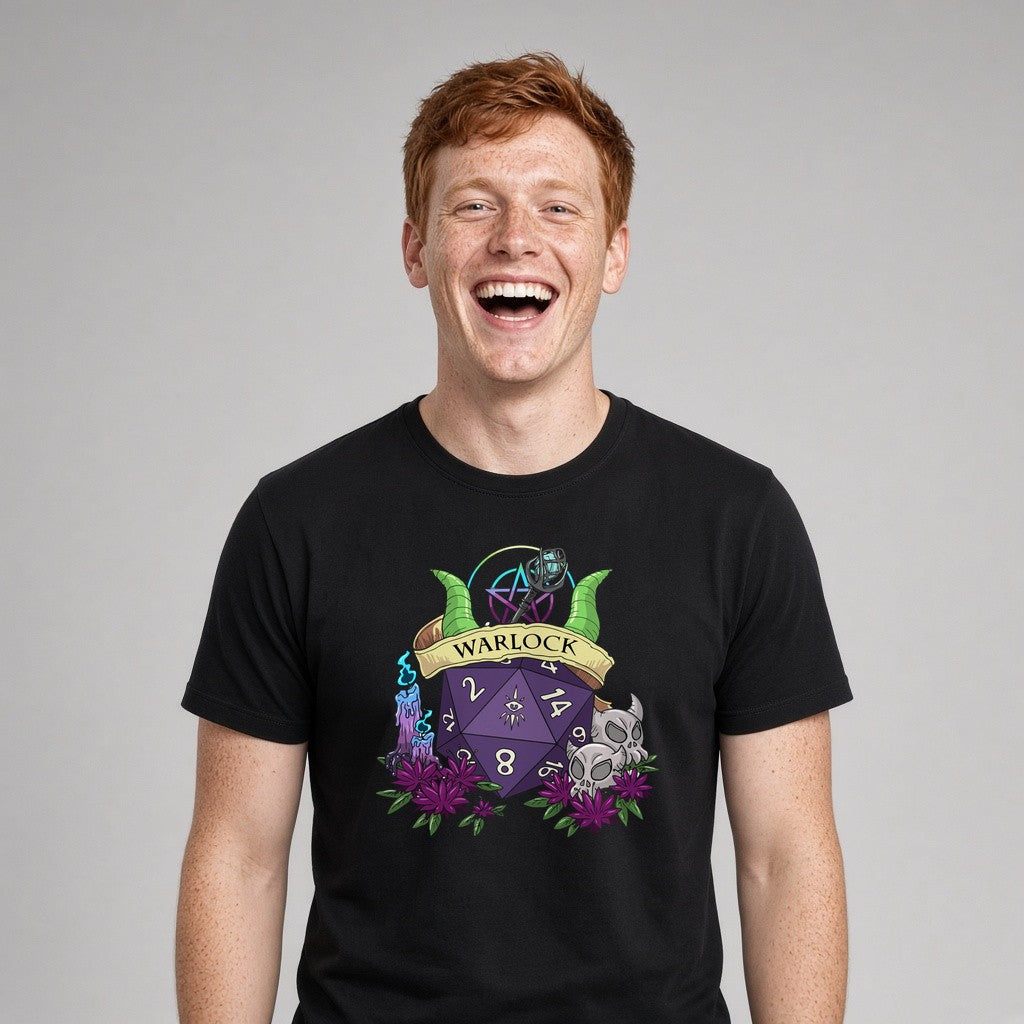 Warlock Dice Crest T-Shirt for D&D Players