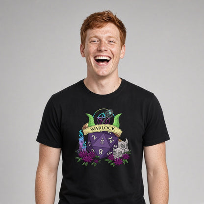 Warlock Dice Crest T-Shirt for D&D Players