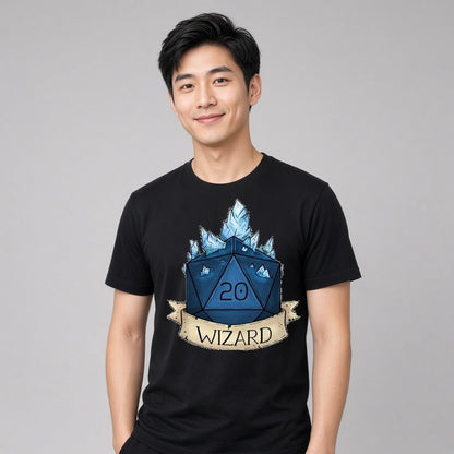 Wizard Class Dice T-Shirt for D&D Players