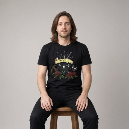 Rogue Dice Crest T-Shirt for D&D Players