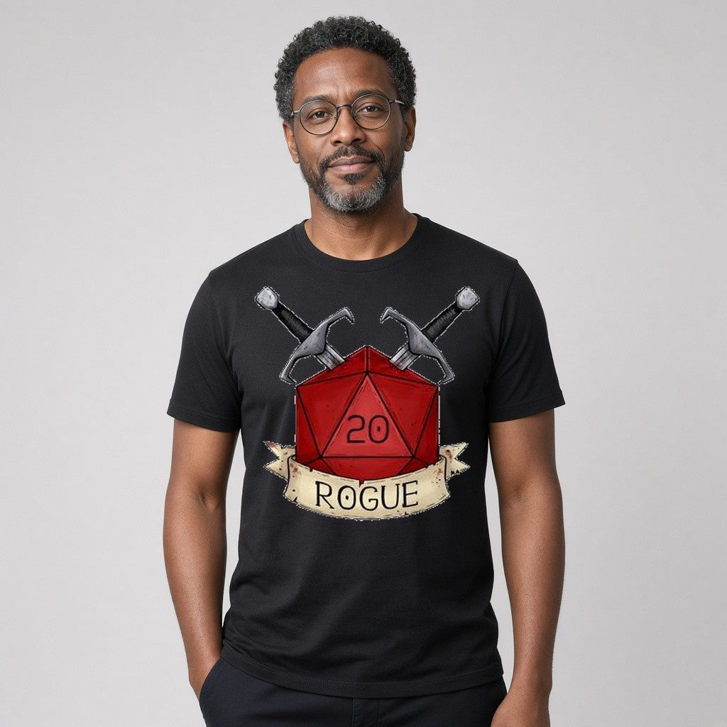 Rogue Class Dice T-Shirt for D&D Players