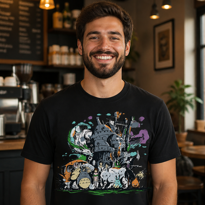 Forest Spirits Castle Collage T-Shirt