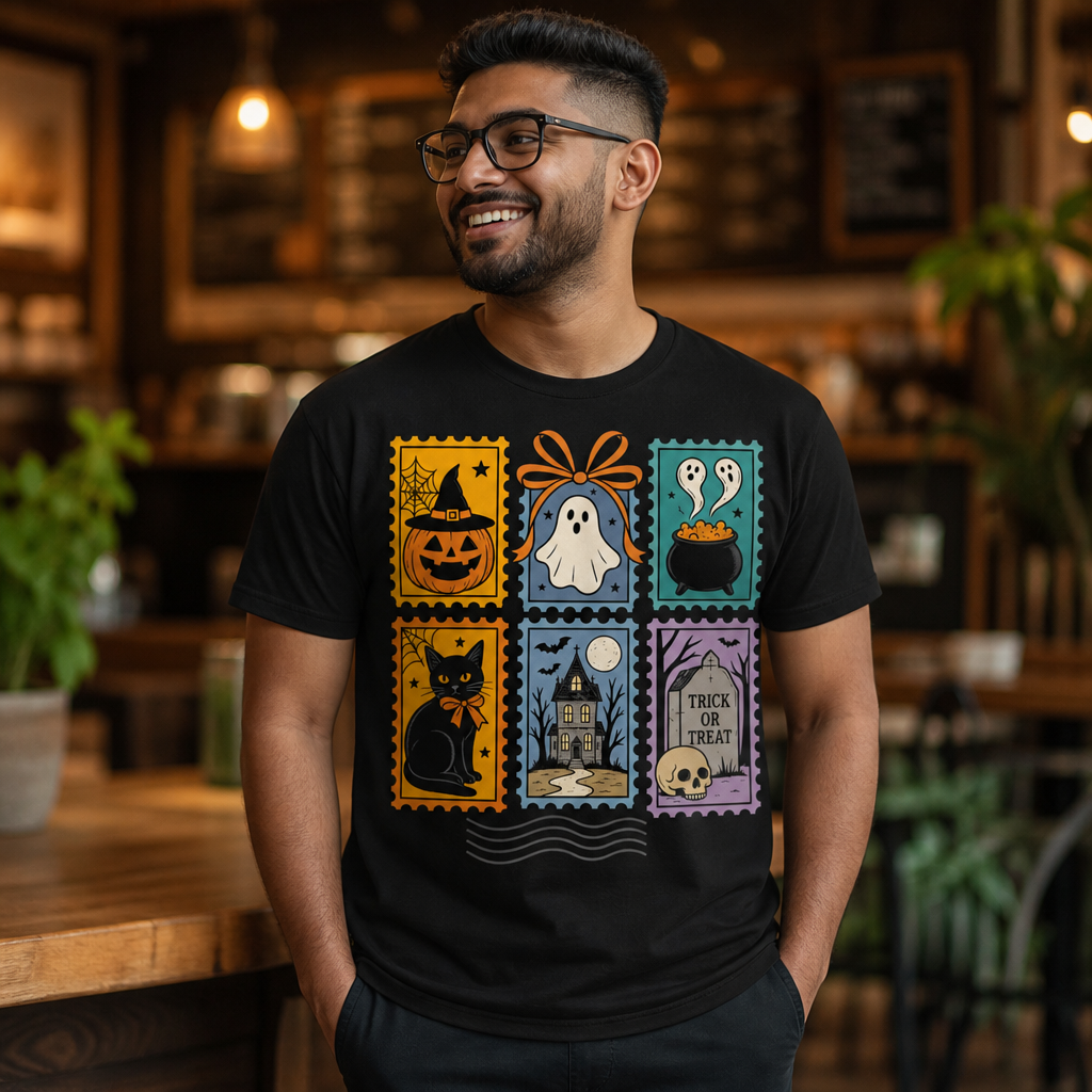 Cute Ghost Cat Halloween Cute Ghost Funny T-Shirt