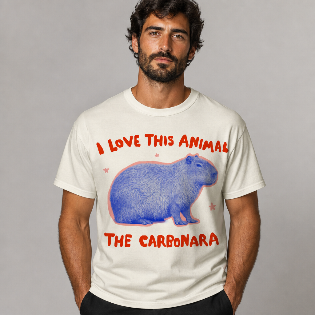 I Love This Animal The Carbonara Capybara Meme Funny T-Shirt