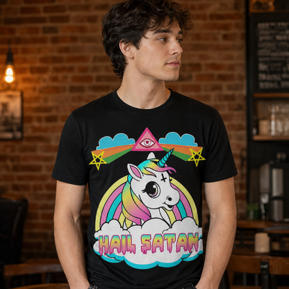 Hail Satan Rainbow Unicorn T-Shirt