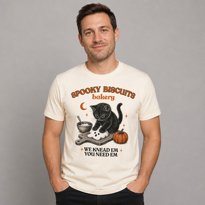 Kitty Biscuits Spooky Biscuits Halloween Bakery Cat T-Shirt
