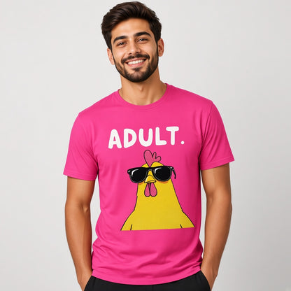 Adult Chicken in Sunglasses Funny T-Shirt