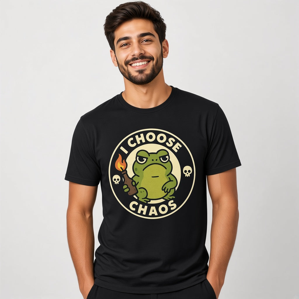 I Choose Chaos Funny Frog T-Shirt