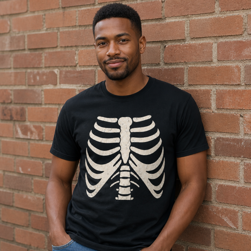 Skeleton Ribcage Scary Halloween Horror Bones T-Shirt