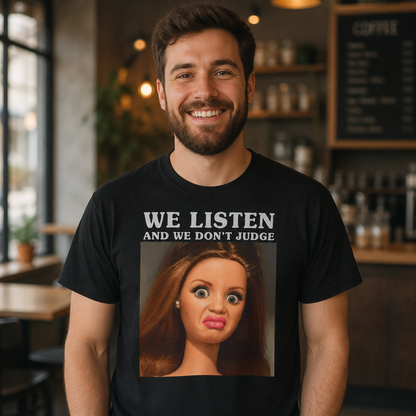 We Listen and We Don't Judge T-Shirt
