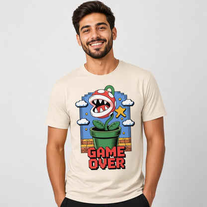 Game Over Funny Retro Pixel Plant T-Shirt