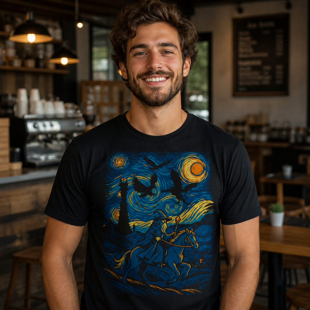 Starry Night Wizard T-Shirt