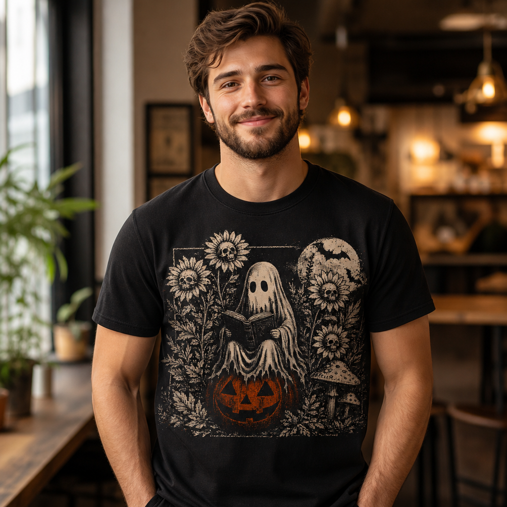 Reading Ghost Spooky Book Lover T-Shirt