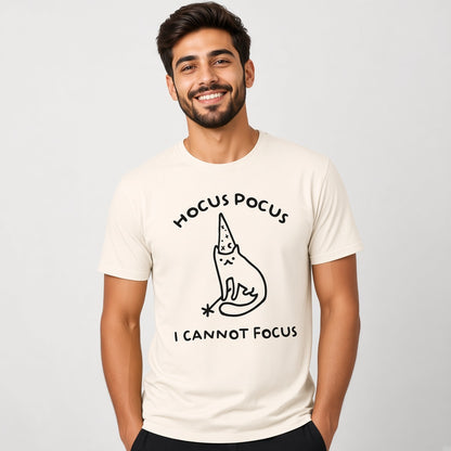 Hocus Pocus I Cannot Focus Funny Cat T-Shirt