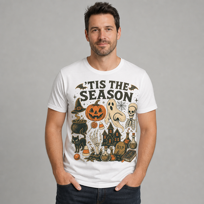 Tis the Season Halloween Vintage Spooky Collage T-Shirt