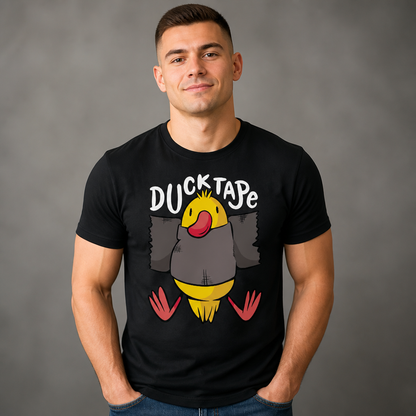 T-Shirt with a Funny Duck Tape Print