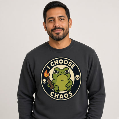 I Choose Chaos Funny Frog Sweatshirt