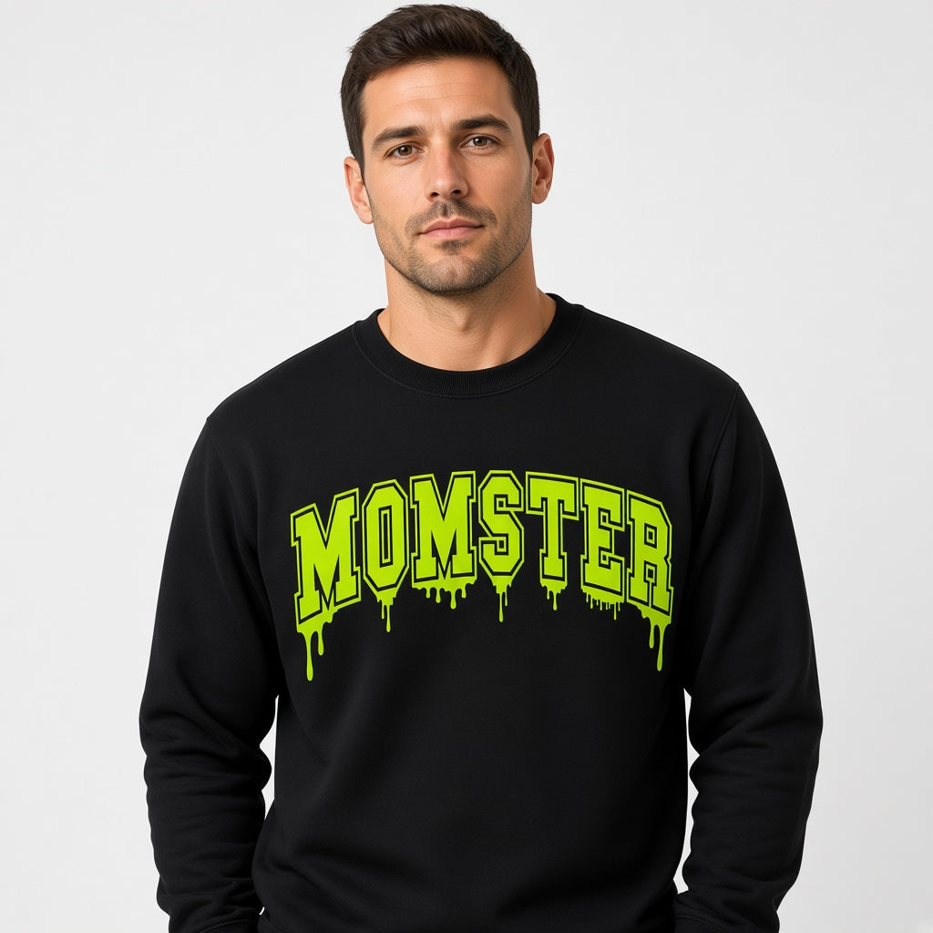 Neon Momster Scary Graphic Print Halloween Funny Sweatshirt